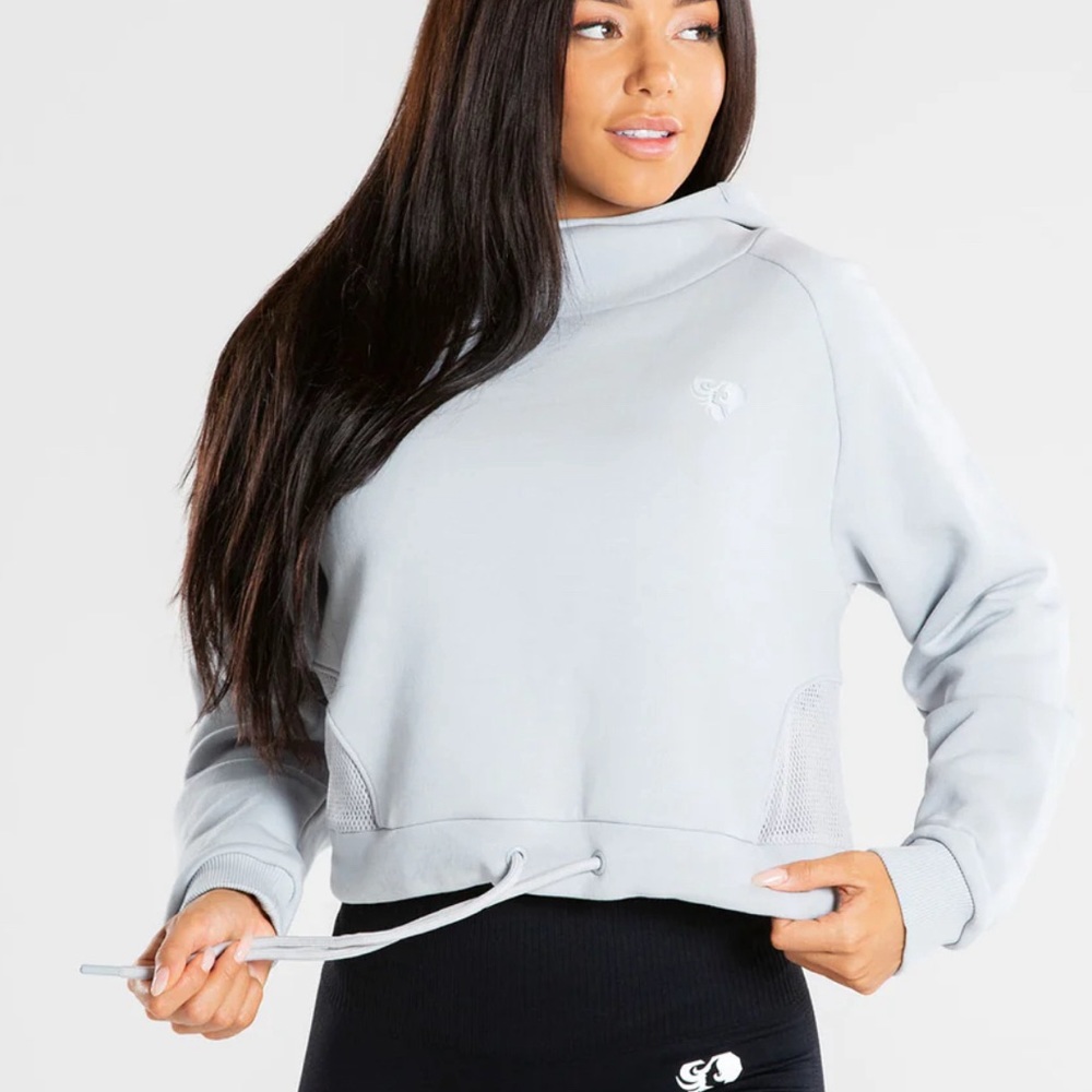 Women’s Best True‎ Mesh Cropped Size Hoodie Large Grey